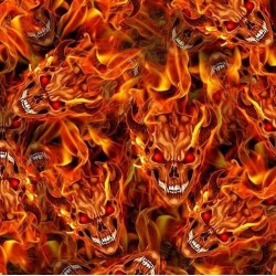 Devil Red eye flames skulls  hydrographics film