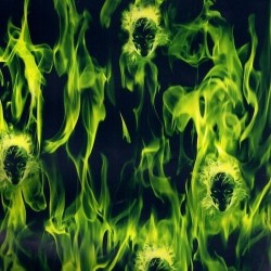 Green Flames skulls Hydrographics Film